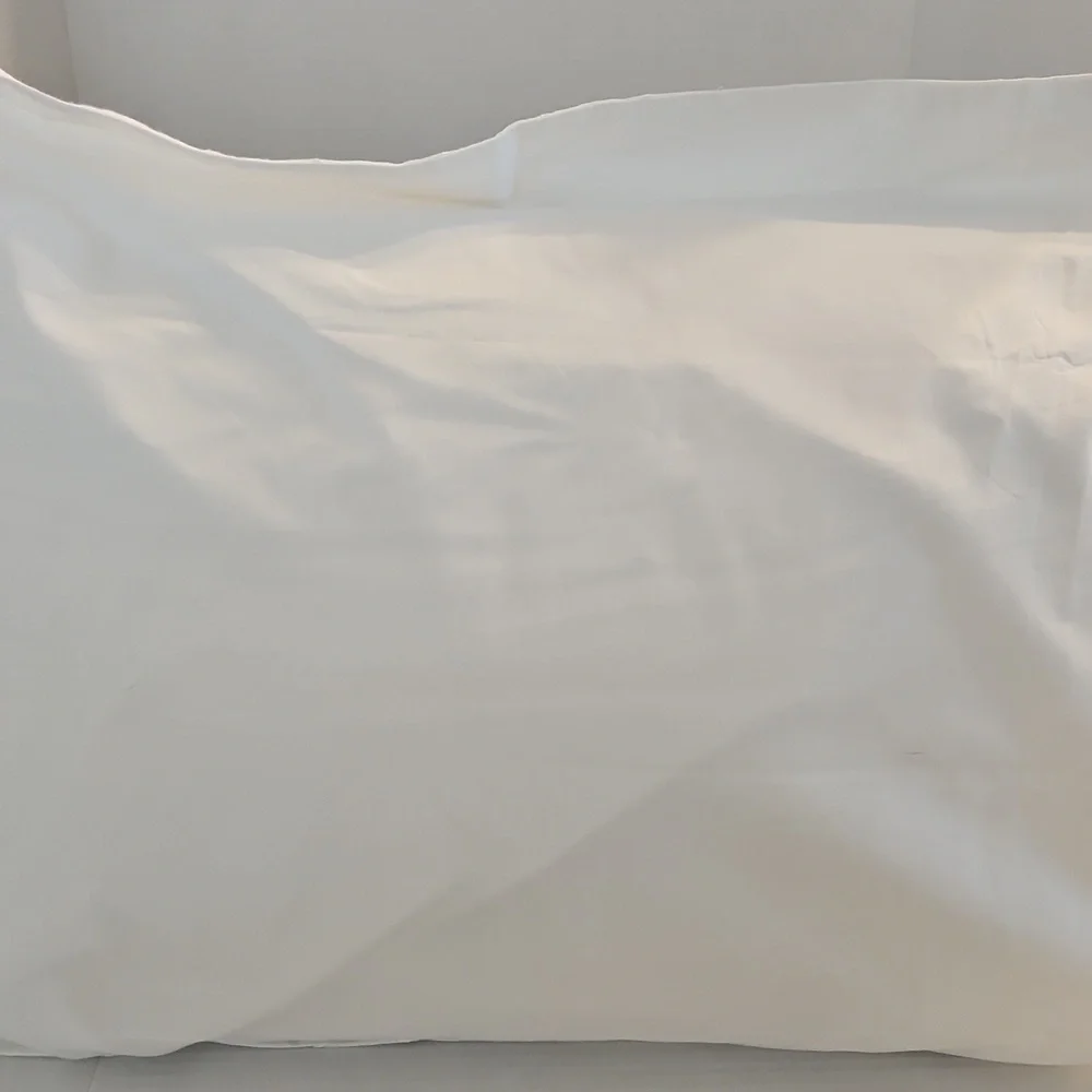 Crate&Barrel Vintage Classic White Geometric Tucks Cotton Standard Pillow Sham